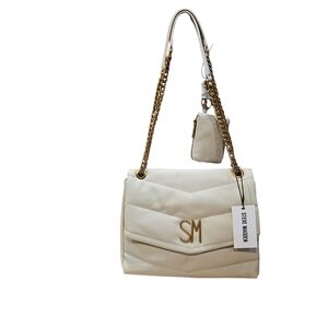 BEAUTIFUL Steve Madden Cream Quilted Shoulder Bag with Gold Hardware NWT